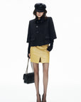 IAMXIAA Structured Shoulder Wool Double-Breasted Cropped Jacket