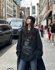 WARDEN EDGE Floral Ribcage Graphic Waffle Knit Long Sleeve Tee