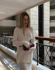 0122stepll Oversized Sweater & Sculpted Hem Midi Skirt Set