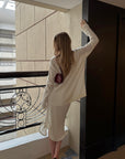 0122stepll Oversized Sweater & Sculpted Hem Midi Skirt Set