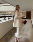 0122stepll Oversized Sweater & Sculpted Hem Midi Skirt Set