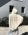 Rase le sol Oversized Cable Knit Embroidered Hooded Cardigan