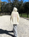Rase le sol Oversized Cable Knit Embroidered Hooded Cardigan