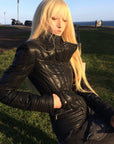 Rase le sol Quilted Asymmetric Down Jacket