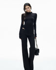 IAMXIAA Low-Rise Raw-Edge Tailored Flared Pants
