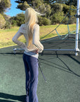 Rase le sol Sculpted V-Neck Cable Knit Top