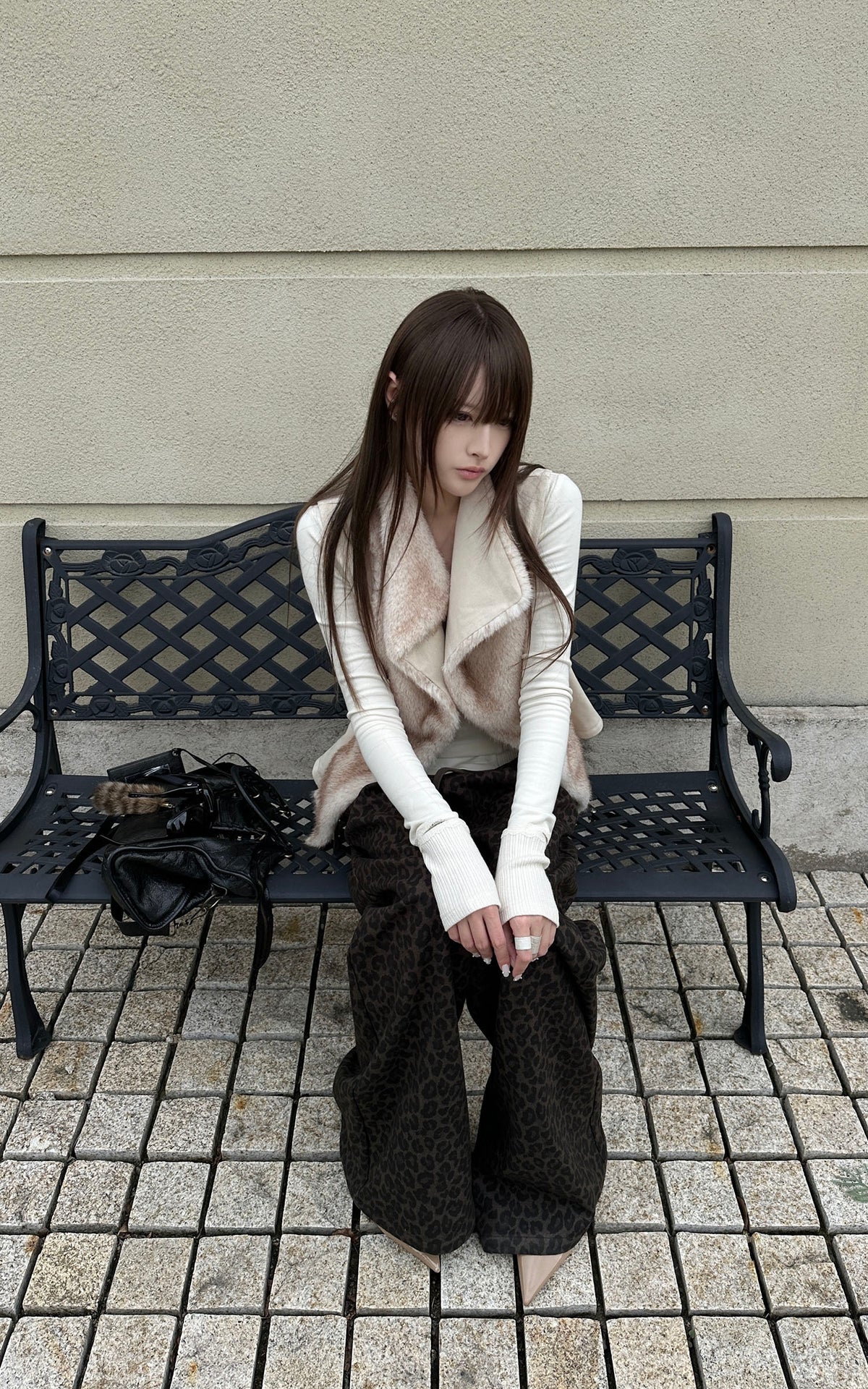 Rase le sol Leopard Print Drawstring Wide-Leg Pants