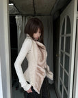 Rase le sol Faux Fur Draped Vest
