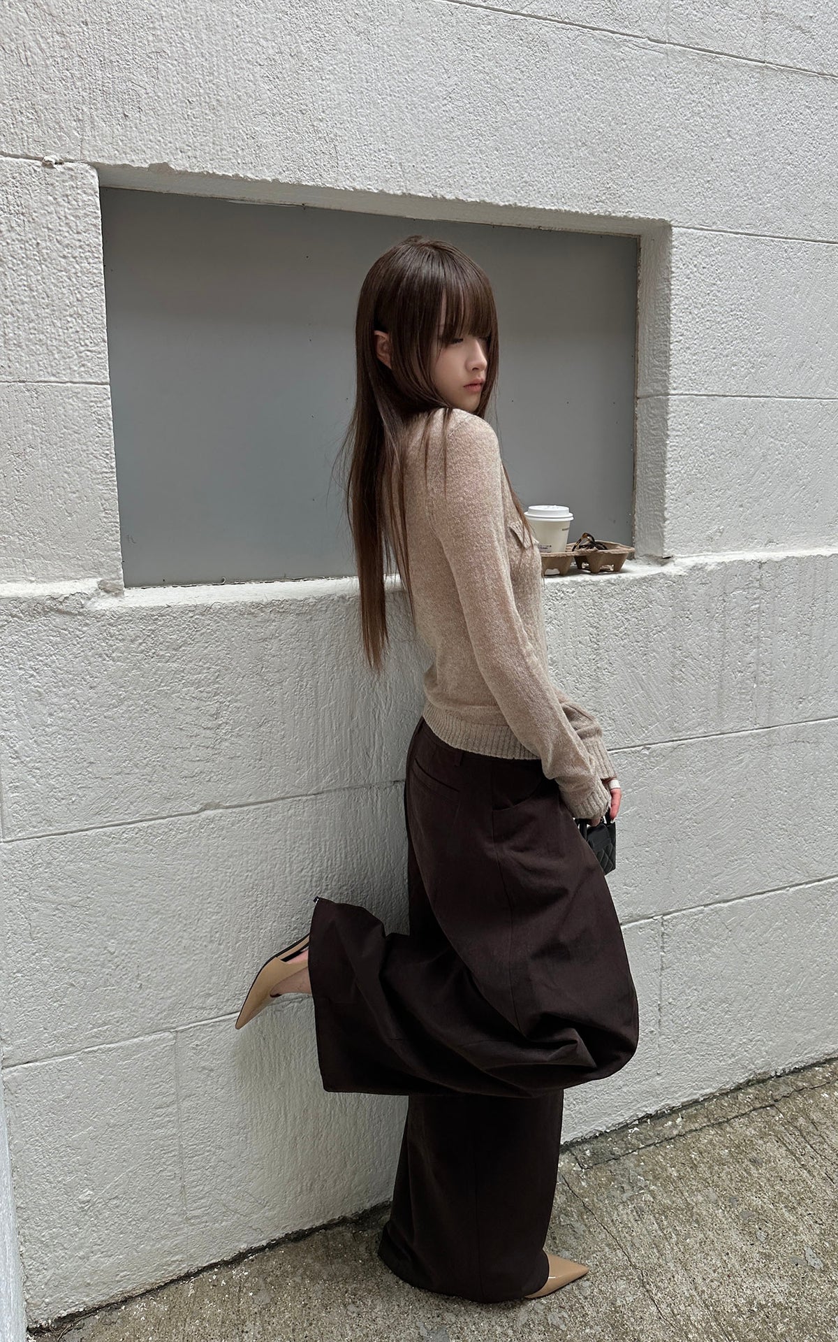 Rase le sol Fitted Button-Up Knit Cardigan