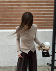 Rase le sol Fitted Button-Up Knit Cardigan