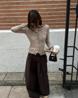 Rase le sol Fitted Button-Up Knit Cardigan