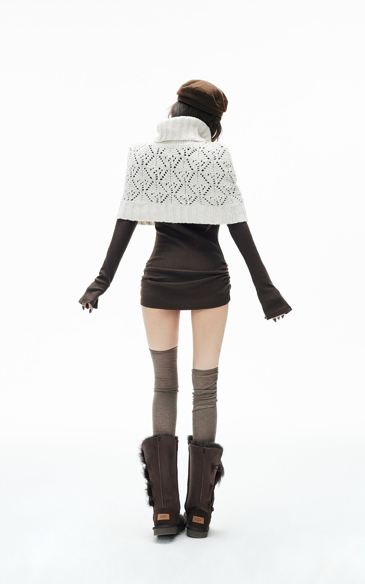 IAMXIAA Ruched Ribbed Longline Slim-Fit Knit Top
