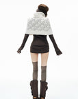 IAMXIAA Openwork Knit Turtleneck Capelet