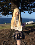 Rase le sol Tartan Plaid Ruffled Micro Skirt with Built-In Shorts
