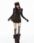 IAMXIAA Ruched Ribbed Longline Slim-Fit Knit Top