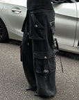 Rase le sol Multi-Pocket Utility Wide-Leg Cargo Pants