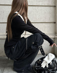 Rase le sol Multi-Pocket Utility Wide-Leg Cargo Pants