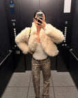 ROVENTE Leopard Print Straight-Leg Pants with Full-Length Silhouette