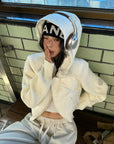 WARDEN EDGE Hooded Puffer Jacket with Knit Sleeves