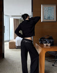 Hydrae Ensemble veste zippée ornée de strass & pantalon large