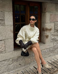 ROVENTE Stand-Collar Drawstring Utility Jacket with Voluminous Sleeves