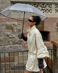 ROVENTE Stand-Collar Drawstring Utility Jacket with Voluminous Sleeves
