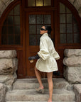 ROVENTE Stand-Collar Drawstring Utility Jacket with Voluminous Sleeves