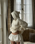 WARDEN EDGE Sweat à capuche en maille texturée oversize avec cordons extra-longs
