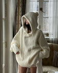 WARDEN EDGE Sweat à capuche en maille texturée oversize avec cordons extra-longs
