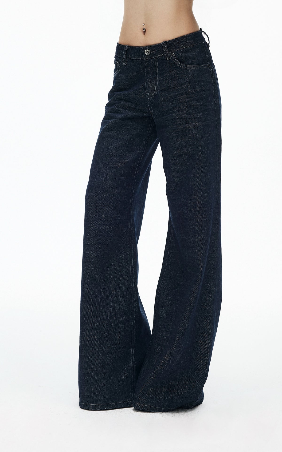 IAMXIAA Dark Wash High-Waisted Wide-Leg Jeans