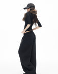 IAMXIAA Rhinestone Logo Wide-Leg Sweatpants