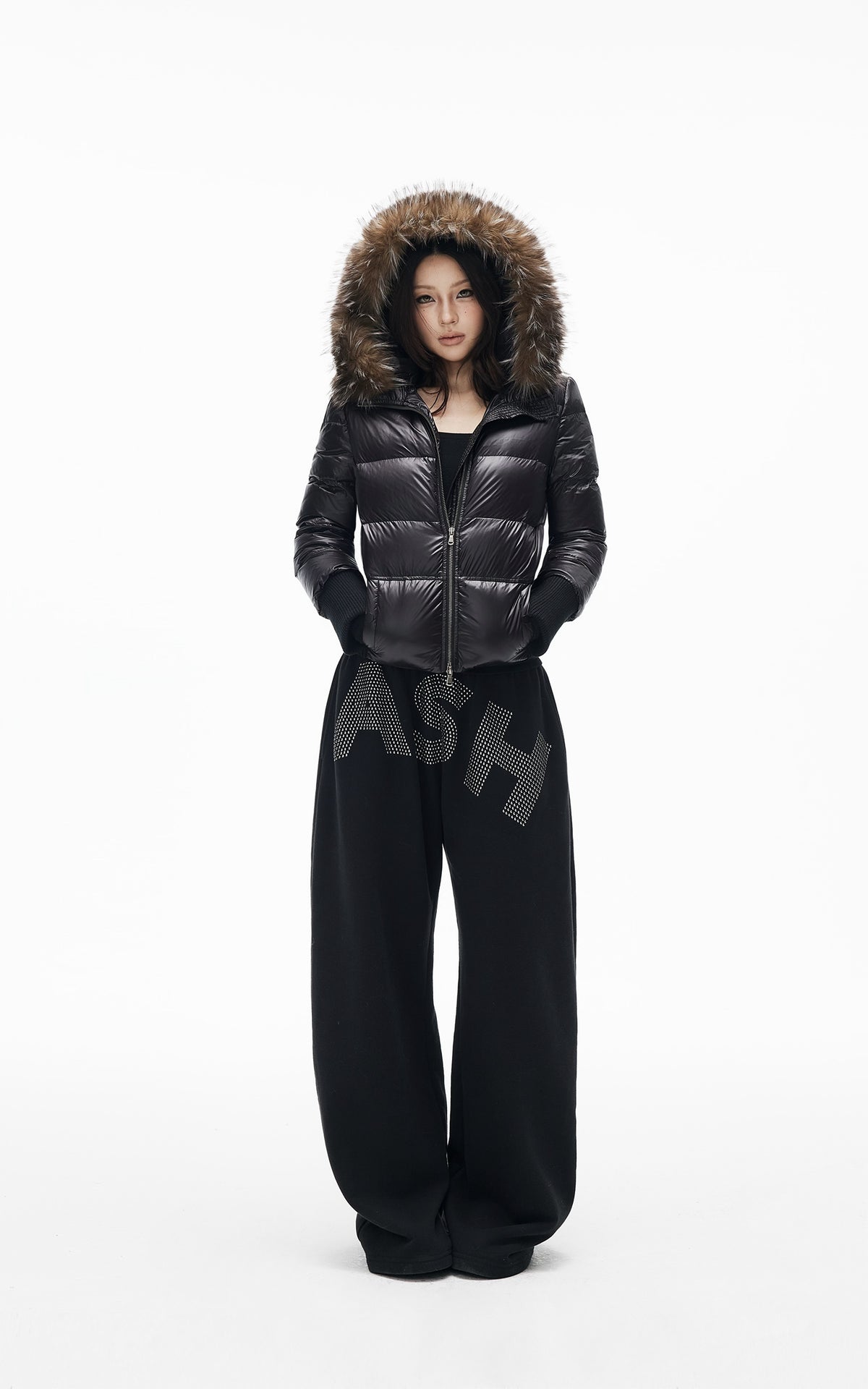 IAMXIAA Faux Fur Hooded Puffer Jacket