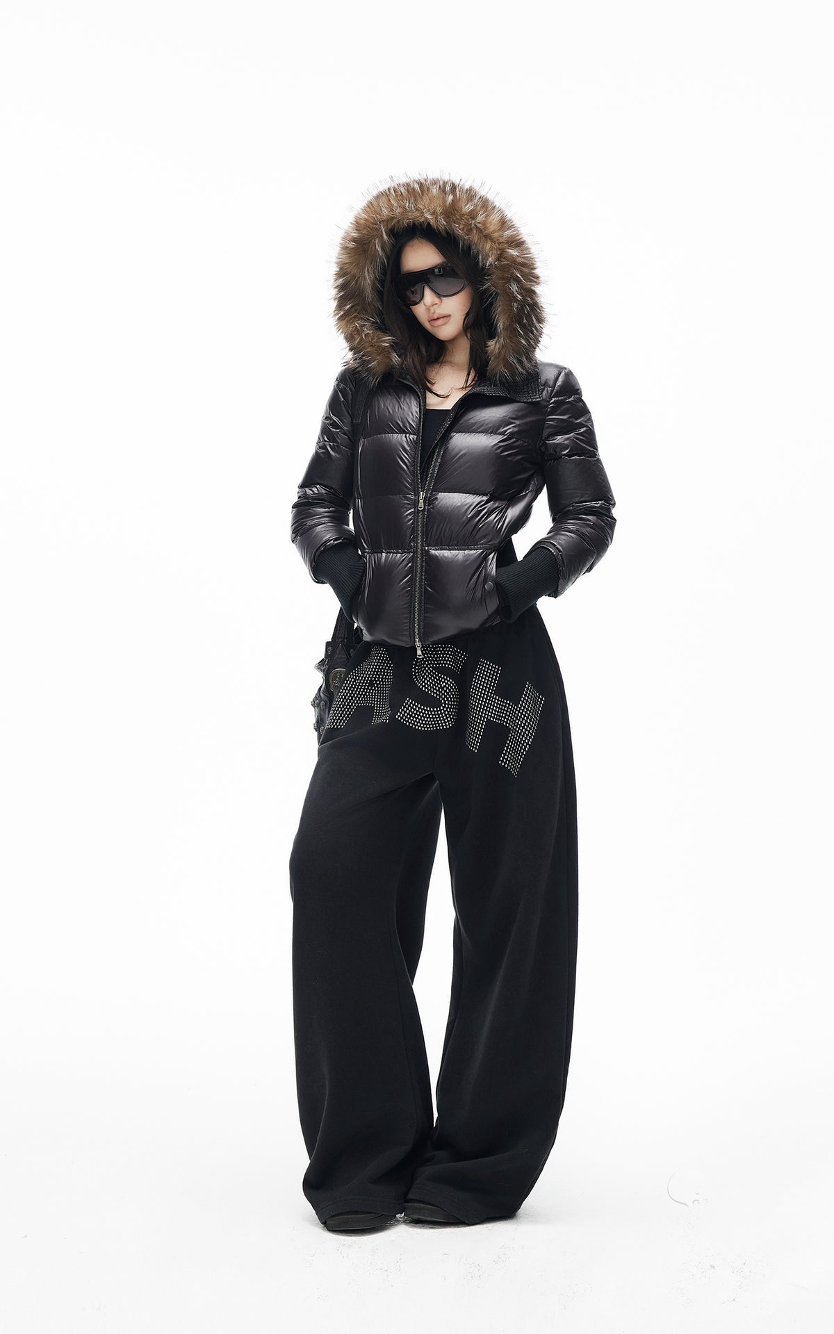 IAMXIAA Faux Fur Hooded Puffer Jacket