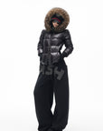 IAMXIAA Rhinestone Logo Wide-Leg Sweatpants