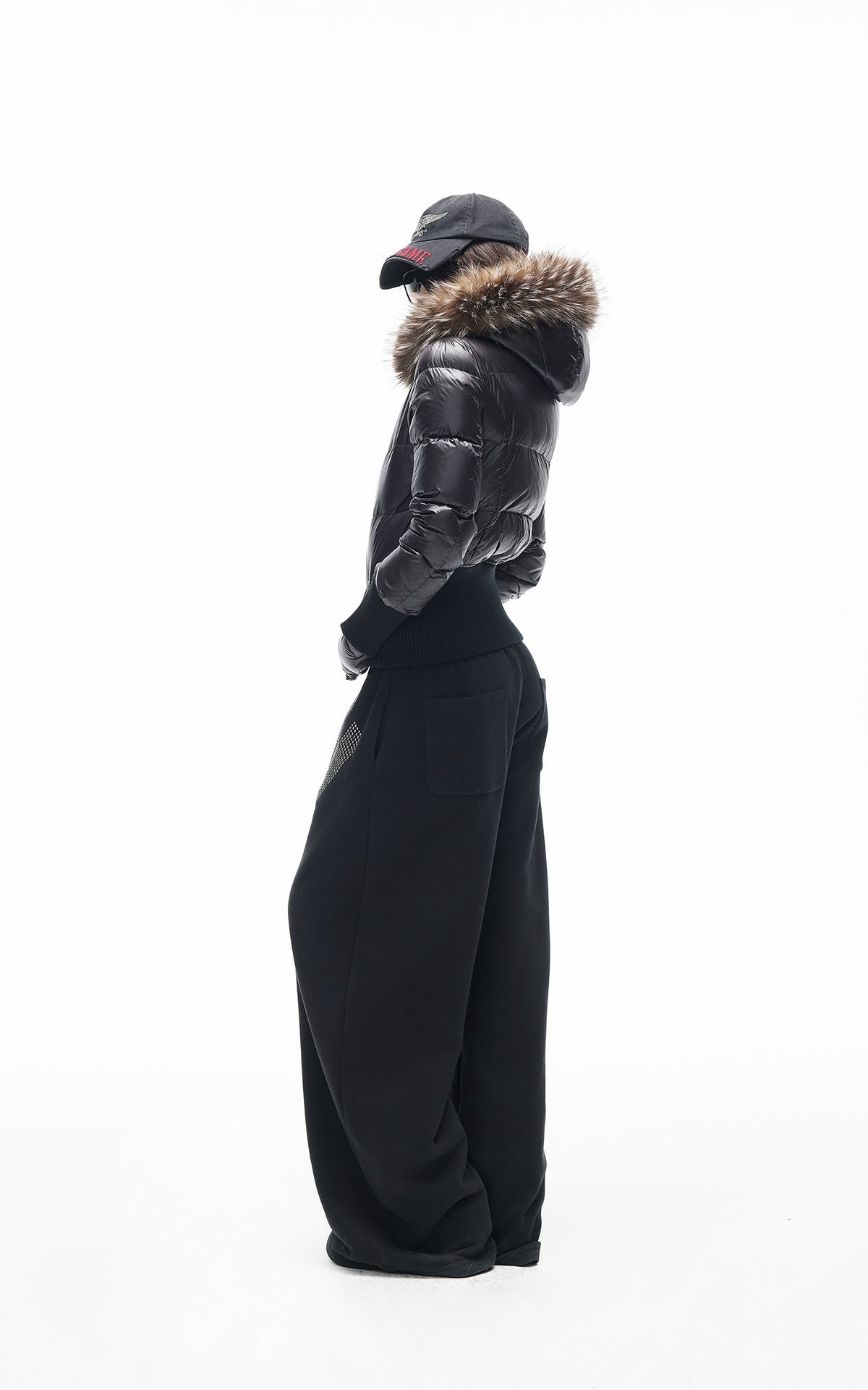 IAMXIAA Rhinestone Logo Wide-Leg Sweatpants