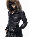 IAMXIAA Faux Fur Hooded Puffer Jacket