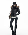 IAMXIAA Faux Fur Hooded Puffer Jacket