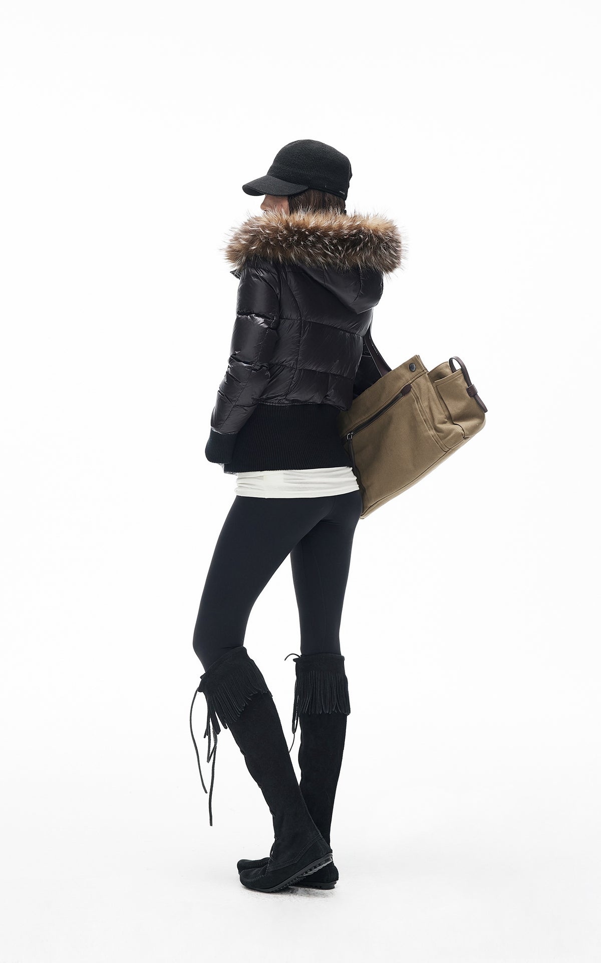 IAMXIAA Faux Fur Hooded Puffer Jacket