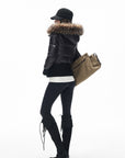 IAMXIAA Faux Fur Hooded Puffer Jacket