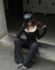 Rase le sol Multi-Pocket Utility Wide-Leg Cargo Pants