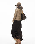 IAMXIAA Corduroy Wide Leg Cargo Pants with Utility Pockets