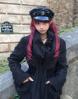 Rase le sol Sculpted Waist Draped Collar Puffer Jacket