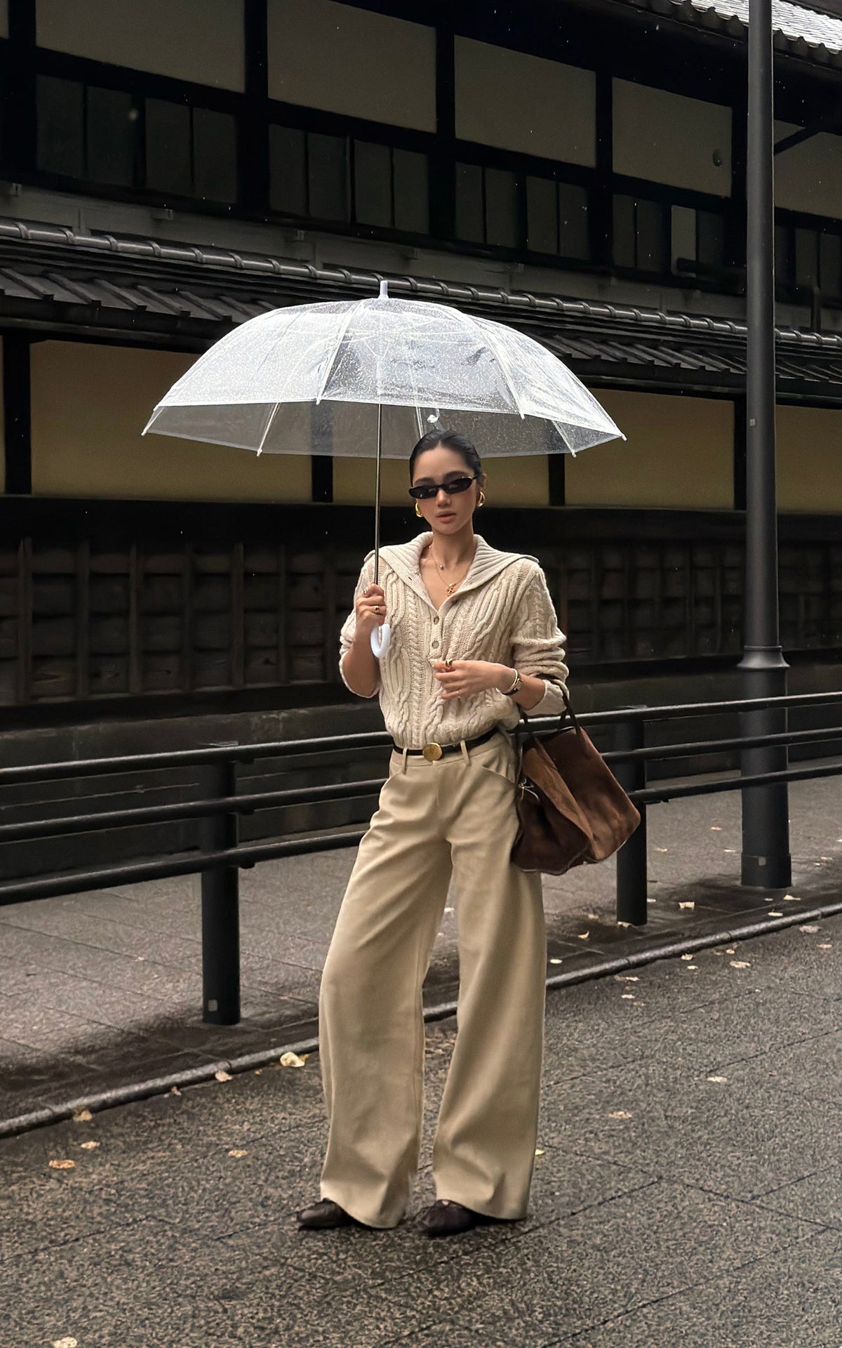 ROVENTE Low-Rise Suede-Look Wide-Leg Pants with Angled Front Pockets