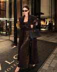 ROVENTE Manteau long maxi à double boutonnage et ceinture en mélange de laine