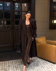 ROVENTE Manteau long maxi à double boutonnage et ceinture en mélange de laine