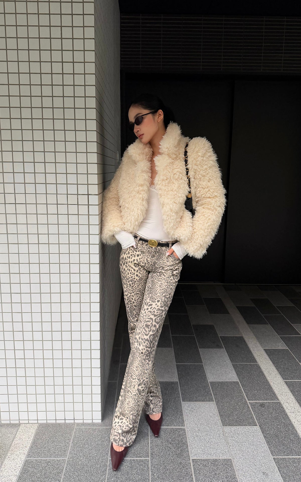 ROVENTE Leopard Print Straight-Leg Pants with Full-Length Silhouette