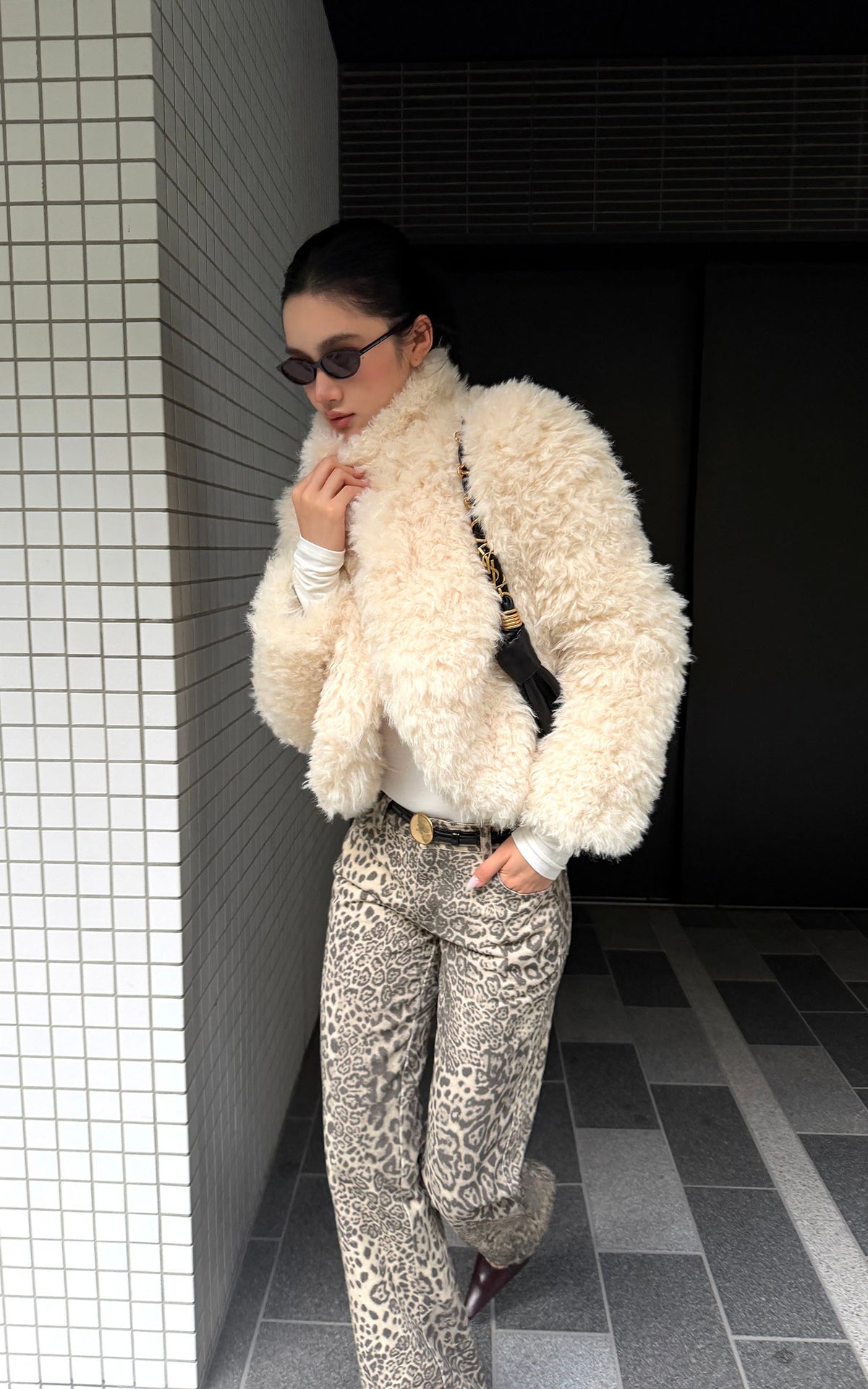 ROVENTE Leopard Print Straight-Leg Pants with Full-Length Silhouette
