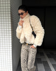 ROVENTE Leopard Print Straight-Leg Pants with Full-Length Silhouette