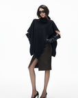 IAMXIAA Jupe midi fendue devant taille haute en similicuir