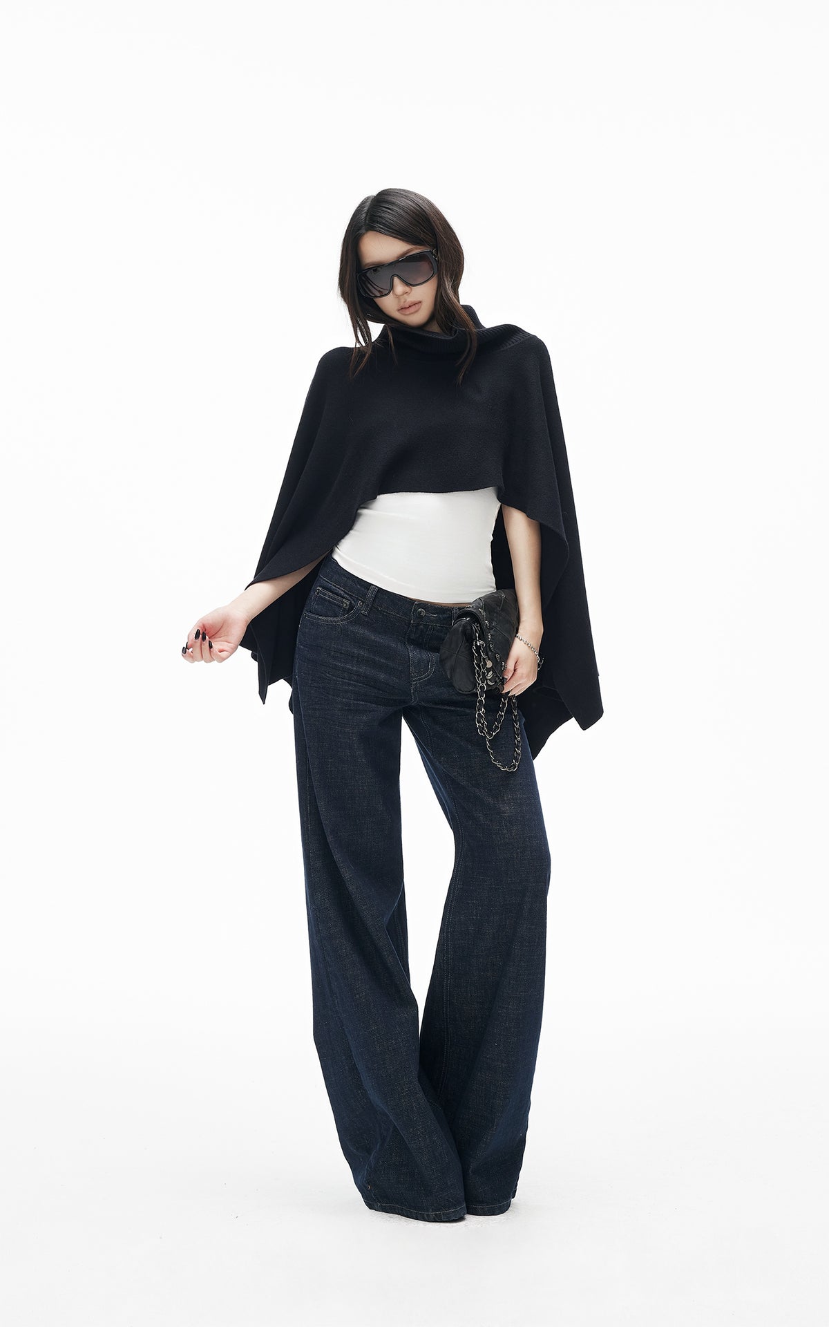 IAMXIAA Dark Wash High-Waisted Wide-Leg Jeans